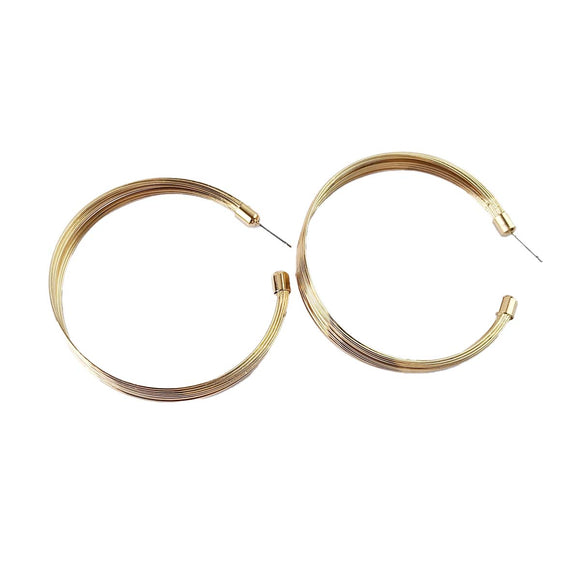 GOLD WIRE HOOP EARRINGS ( 0883 GDXX )