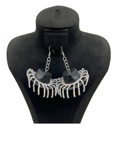 BLACK COWBOY HAT EARRINGS ( 0394 BKX )