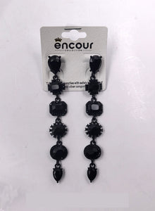 BLACK DANGLING EARRINGS ( 0469 4J )