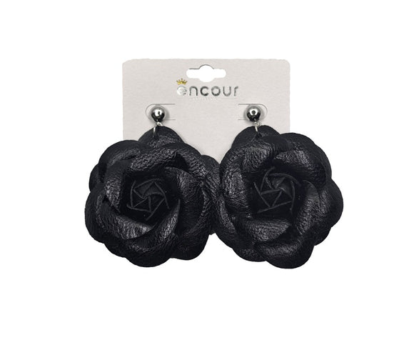BLACK FLOWER EARRINGS ( 0573 3BK )
