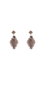 Gold Earrings Clear Stones ( 11091 CLGD )