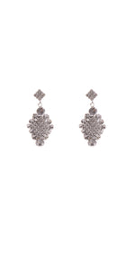 Silver Earrings Clear Stones ( 11091 CLSV )