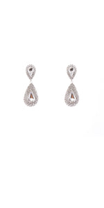 Silver Earrings Clear Stones ( 10313 CLSV )