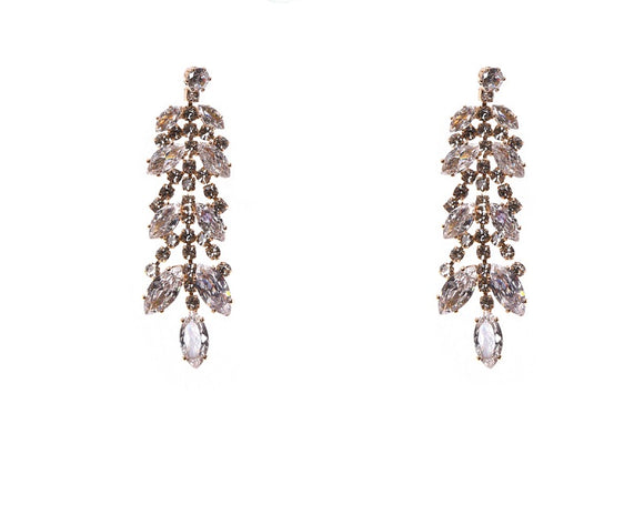 Gold Earrings Clear CZ Cubic Zirconia Stones ( 11167 CLGDCZ )