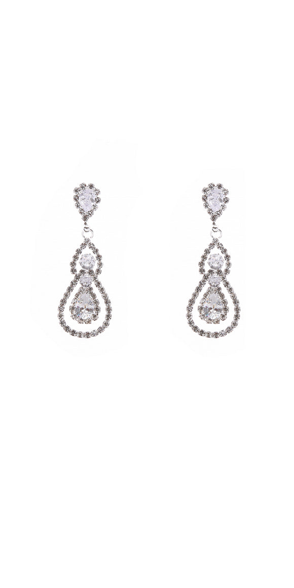 Silver Clear CZ Earrings ( 11254 CLSV )
