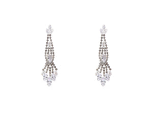 SILVER CLEAR EARRINGS CLEAR STONES ( 11255 CLSV )