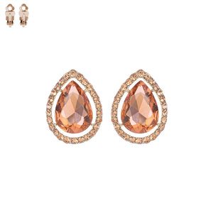 ROSE GOLD CLIP ON EARRINGS PEACH EARRINGS ( 167 RGPH )