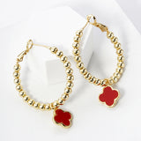 GOLD DIPPED QUATREFOIL HOOP EARRINGS ( 8030 GRD )