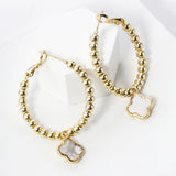 GOLD DIPPED QUATREFOIL HOOP EARRINGS ( 8030 GWH )