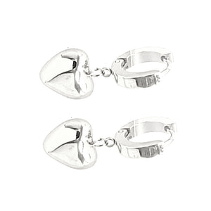 DANGLING HEART HUGGIE HOOP EARRINGS ( 149 RH )