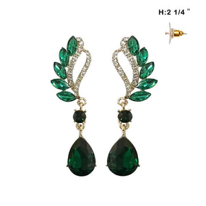 GOLD EMERALD GREEN EARRINGS ( 199 GGR )