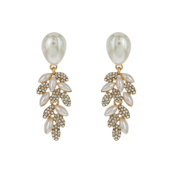 GOLD CREAM PEARL EARRINGS ( 325 GCR )