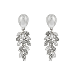 SILVER WHITE PEARL EARRINGS ( 325 RWH )