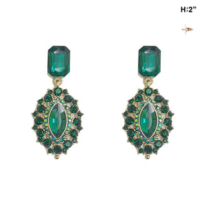 GOLD EARRINGS GREEN STONES ( 336 GGR )