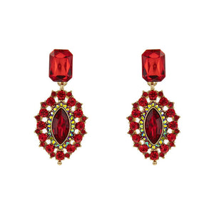 GOLD RED STONE EARRINGS ( 336 GRD )