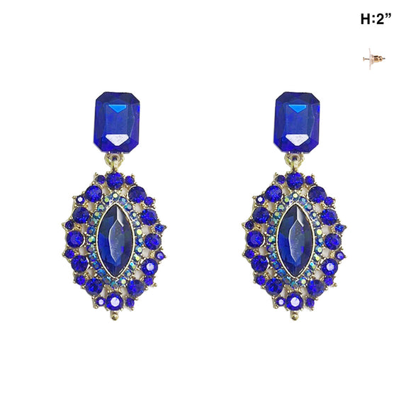 GOLD EARRINGS BLUE STONES ( 336 GRY )