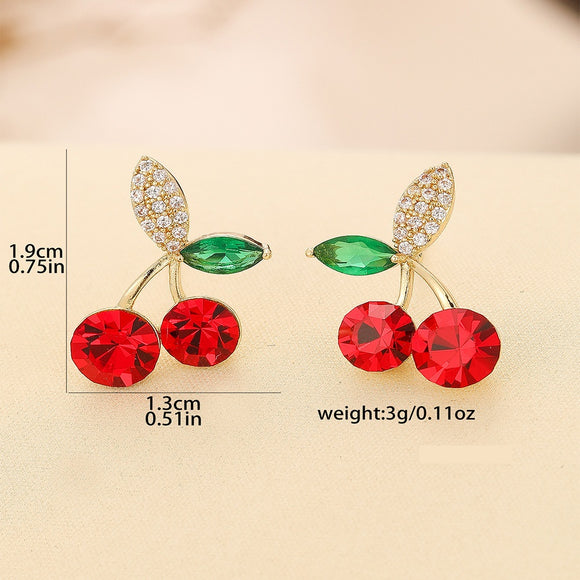 CHERRY CZ STONES EARRINGS ( 386 GRD )