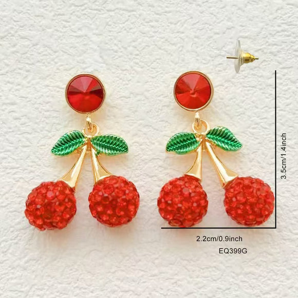 GOLD CHERRY EARRINGS ( 399 G )