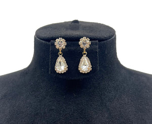 GOLD EARRINGS CLEAR STONES ( 0564P 2C )