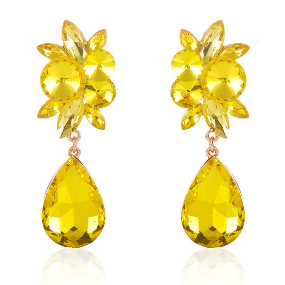 YELLOW CLIP ON EARRINGS ( 1373 YLW )