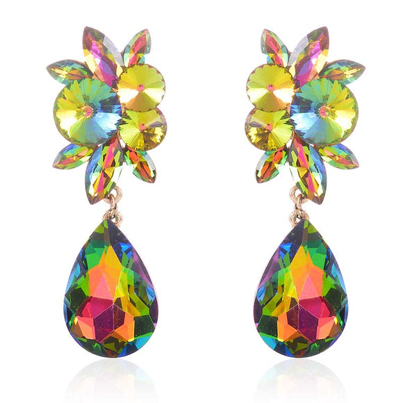 VITRAIL OIL SPILL CLIP ON EARRINGS ( 1373 VM )