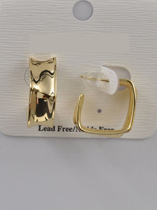 GOLD HUGGIE HOOP EARRINGS ( 233439 G )