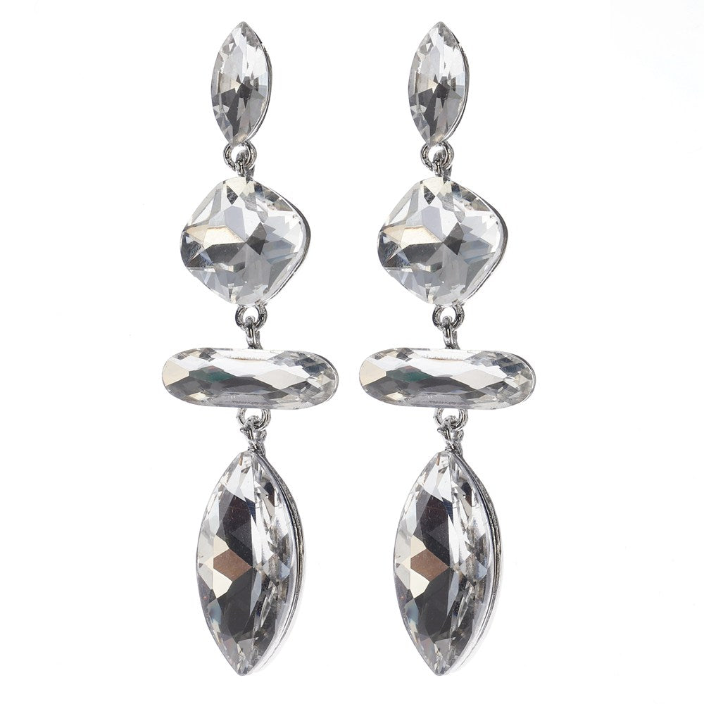 SILVER CLEAR EARRINGS ( 2368 SCL ) – Ohmyjewelry.com