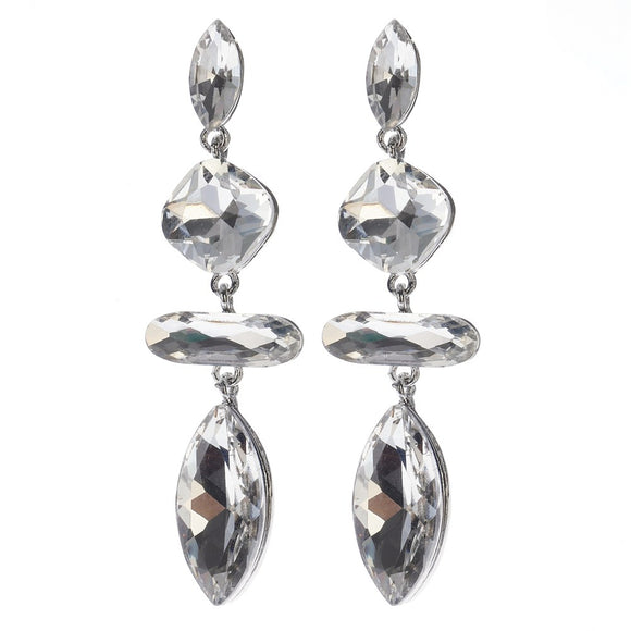 SILVER CLEAR EARRINGS ( 2368 SCL )