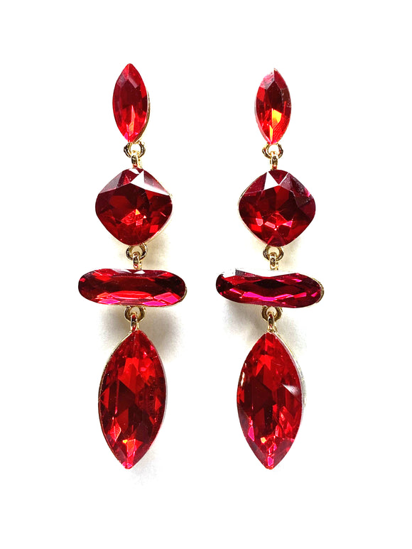 GOLD RED EARRINGS ( 2368 RED )