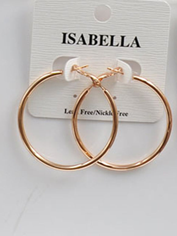 ROSE GOLD DIPPED HOOP EARRINGS SMALL ( 2401 RS )