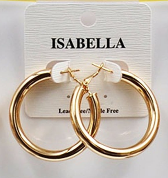 GOLD DIPPED HOOP EARRINGS SMALL ( 2404 GS )