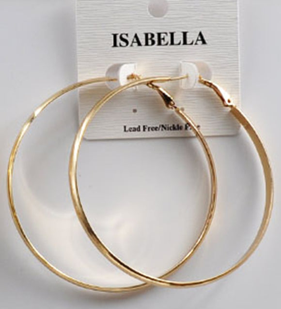 GOLD DIPPED HOOP EARRINGS LARGE ( 2405 GL )