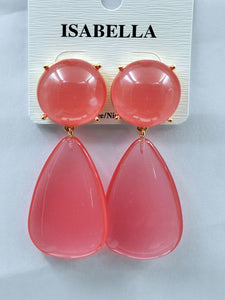 GOLD PINK EARRINGS ( 241104 PK )