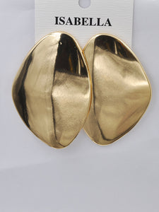 SHINY GOLD METAL EARRINGS ( 2414101 G )