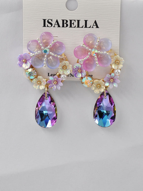 MULTI COLOR STONE DANGLING EARRINGS ( 242507 MT )