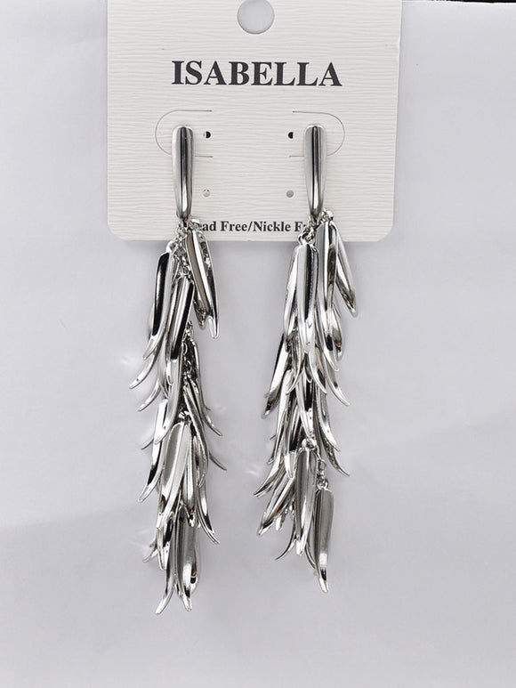 SILVER LEAF DANGLING EARRINGS ( 243127 S )