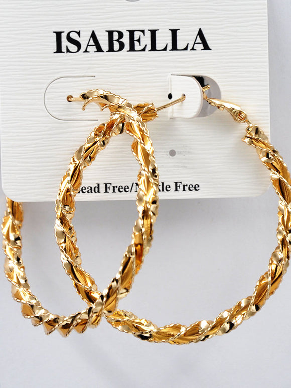 LARGE GOLD HOOP EARRINGS ( 2505 GL )