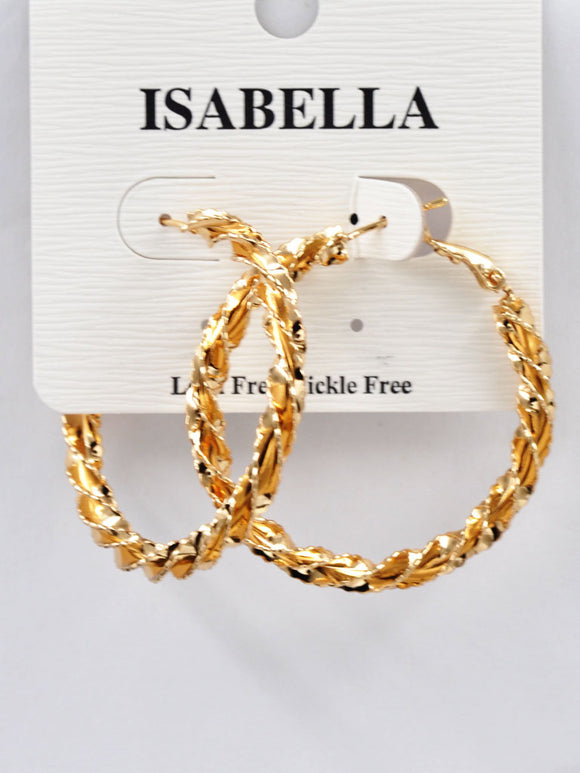 MEDIUM GOLD HOOP EARRINGS ( 2505 GM )
