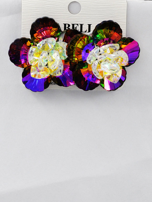 MULTICOLOR FLOWER EARRINGS ( 251010 MT )