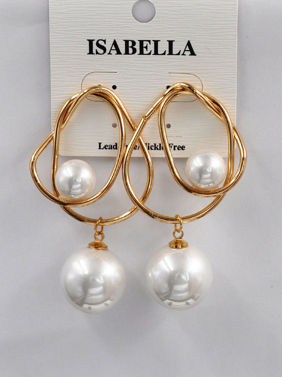 GOLD WHITE EARRINGS ( 253005 WT )