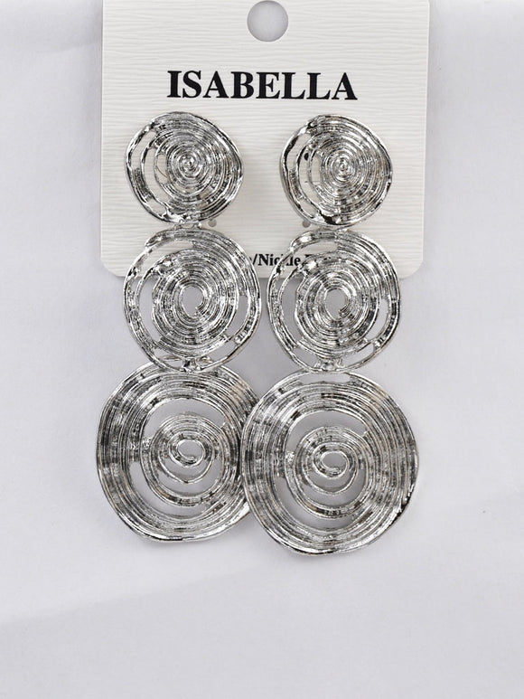 DANGLING SILVER SWIRL EARRINGS ( 254404 S )