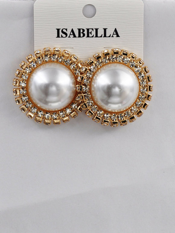 GOLD EARRINGS PEARL ( 254408 G )