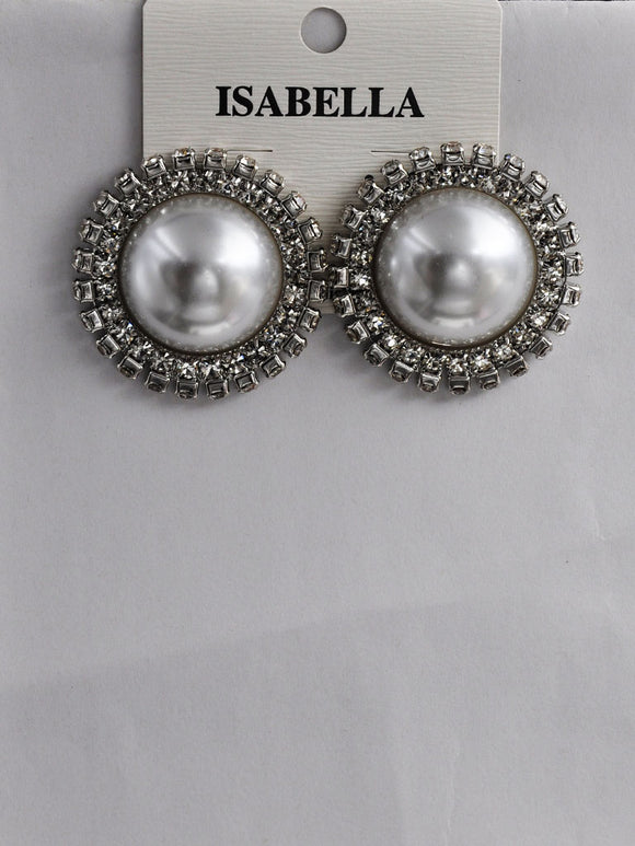 SILVER EARRINGS PEARL ( 254408 S )