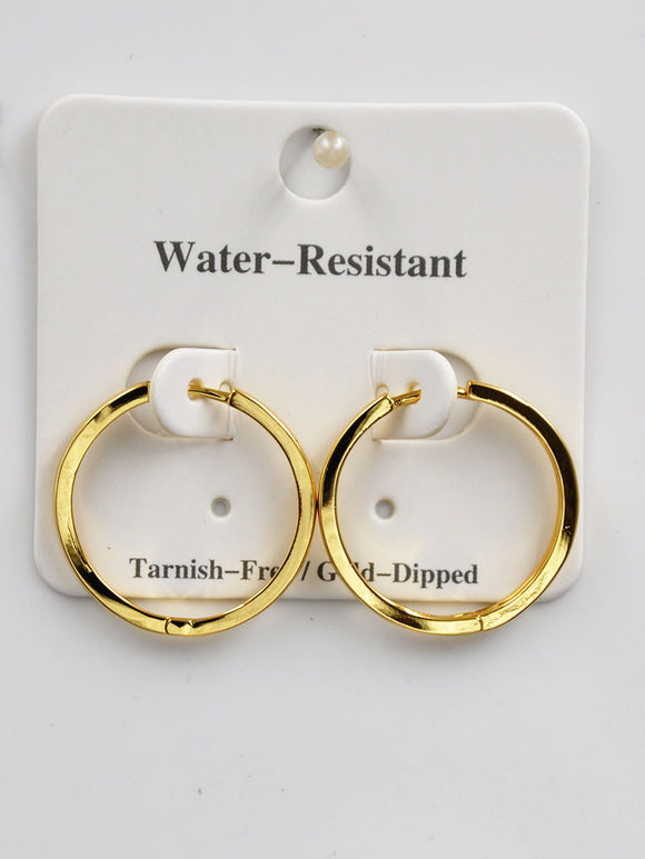 GOLD DIPPED HOOP EARRINGS ( 254423 G )