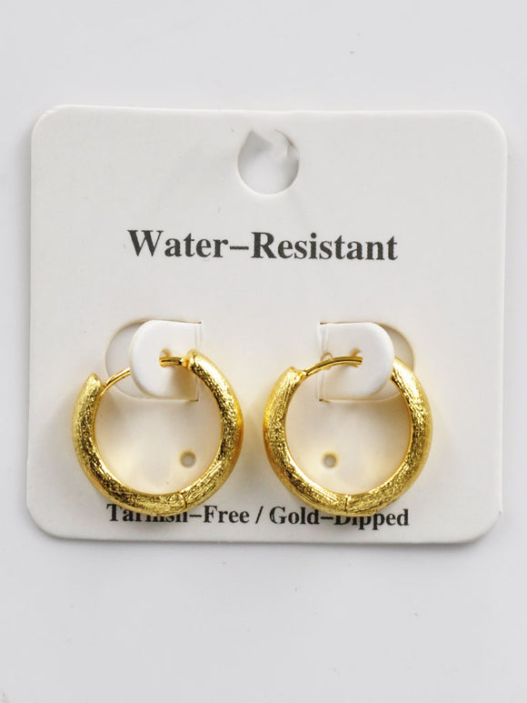 GOLD DIPPED HUGGIE HOOP EARRINGS ( 254441 G )
