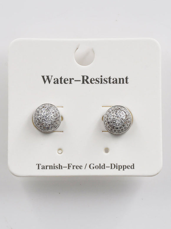 WHITE GOLD DIPPED EARRINGS ( 254453 S )
