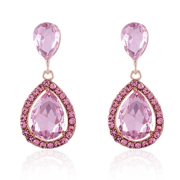 PINK RHINESTONE EARRINGS ( 2547 PK )