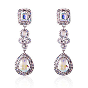 SILVER AB DANGLING EARRINGS ( 2564 SAB )