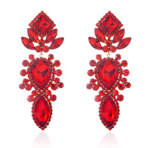 RED DANGLING EARRINGS ( 2591 RED )