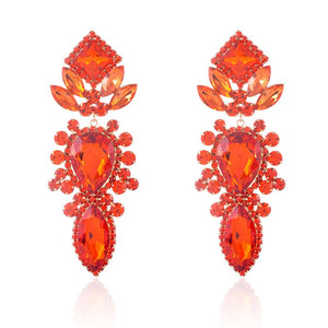 ORANGE DANGLING EARRINGS ( 2591 ORG )